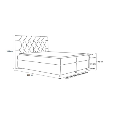 Čalúnená posteľ s úložným priestorom VIVIEN - 180x200, sivá + topper zdarma