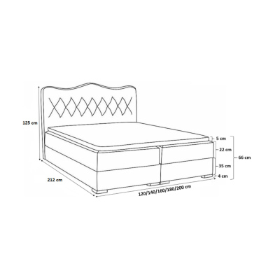 Kontinentálna posteľ 140x200 SULTAN - biela ekokoža + topper ZDARMA
