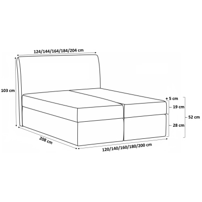 Moderná čalúnená posteľ s úložným priestorom Alessio béžová 160 + topper zdarma