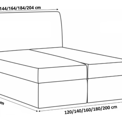 Elegantná kontinentálna posteľ 120x200 CARMEN - modrá + topper ZDARMA