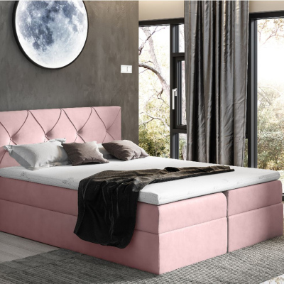 Elegantná kontinentálna posteľ 120x200 CARMEN - ružová 2 + topper ZDARMA