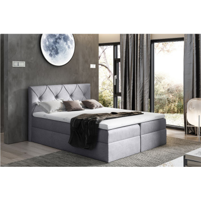 Elegantná kontinentálna posteľ 120x200 CARMEN - sivá + topper ZDARMA