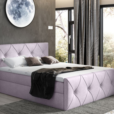 Kontinentálna posteľ 120x200 CARMEN LUX - fialová + topper ZDARMA