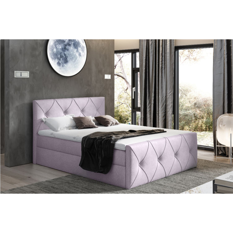 Kontinentálna posteľ 160x200 CARMEN LUX - fialová + topper ZDARMA