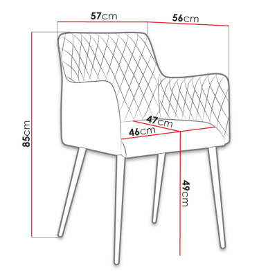 Set dvoch moderných stoličiek PILAR - šedá