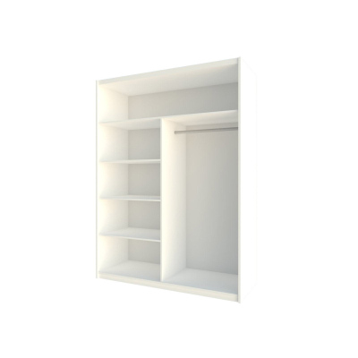 Šatníková skriňa 160 cm s posuvnými dverami a zrkadlom ORIA - biela