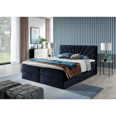 Kontinentálna posteľ 180x200 IVANA 4 - modrá + topper ZADARMO