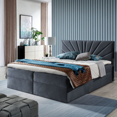 Kontinentálna posteľ 180x200 IVANA 4 - modrá + topper ZDARMA