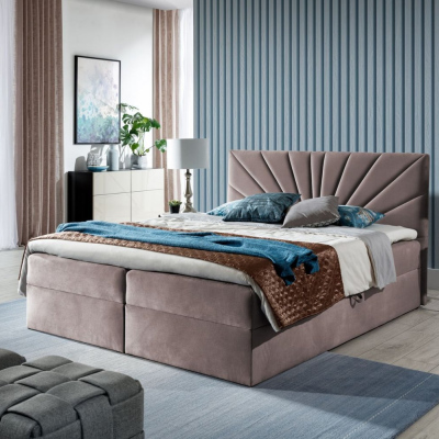 Kontinentálna posteľ 160x200 IVANA 4 - ružová + topper ZADARMO