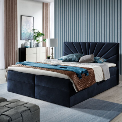 Kontinentálna posteľ 140x200 IVANA 4 - modrá + topper ZDARMA