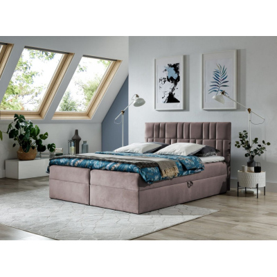 Kontinentálna posteľ 180x200 IVANA 3 - ružová + topper ZADARMO