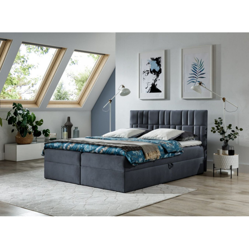 Kontinentálna posteľ 140x200 IVANA 3 - modrá + topper ZDARMA