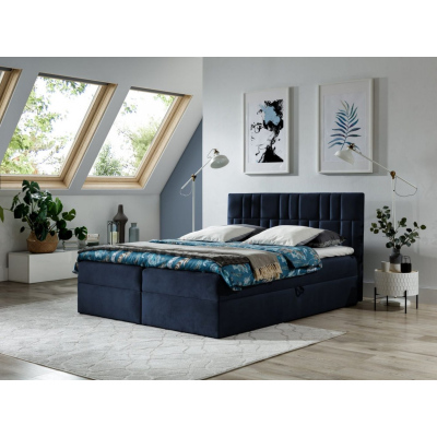 Kontinentálna posteľ 120x200 IVANA 3 - modrá + topper ZDARMA