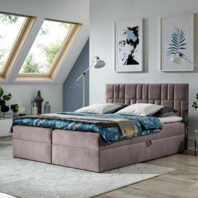 Kontinentálna posteľ 120x200 IVANA 3 - ružová + topper ZADARMO