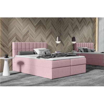 Jednolôžková čalúnená posteľ 120x200 KATE - ružová + topper ZDARMA