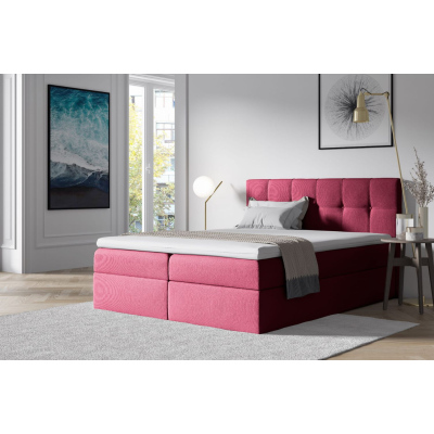 Čalúnená posteľ s úložným priestorom 120x200 RECIVIO - bordová
