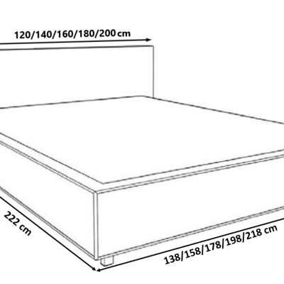 Čalúnená posteľ s prešívaným čelom 180x200 ALISHA - sivá