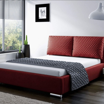 Praktická posteľ s vankúšmi 140x200 DUBAI - červená