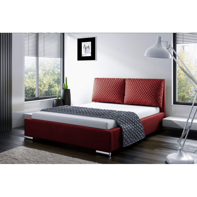 Praktická posteľ s vankúšmi 140x200 DUBAI - červená