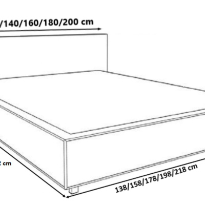 Praktická posteľ s vankúšmi 140x200 DUBAI - červená