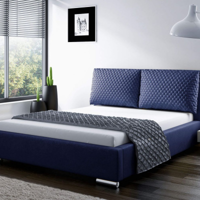 Praktická posteľ s vankúšmi 160x200 DUBAI - modrá