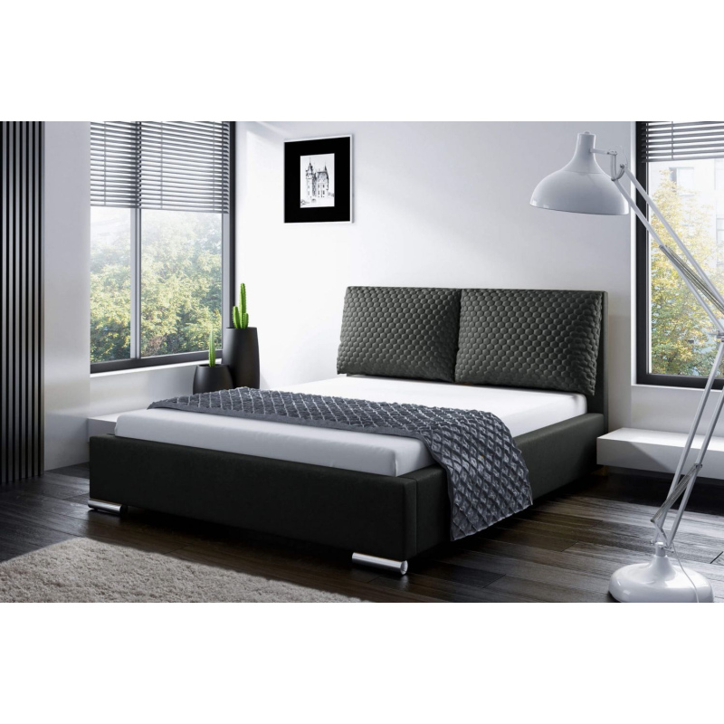 Praktická posteľ s vankúšmi 200x200 DUBAI - čierna