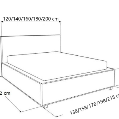 Čalúnená posteľ s úložným priestorom a osvetlením 120x200 LEXI - biela ekokoža