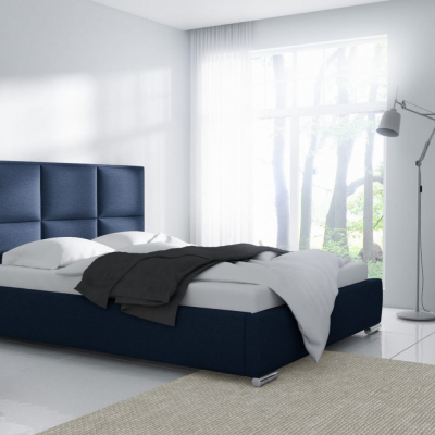 Dizajnová posteľ s vysokým čelom a úložným priestorom 160x200 VENEZIA - modrá