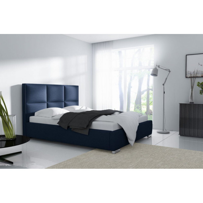 Dizajnová posteľ s vysokým čelom a úložným priestorom 180x200 VENEZIA - modrá