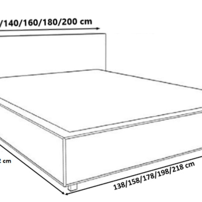Moderná čalúnená posteľ s úložným priestorom 140x200 BERGEN - čierna ekokoža