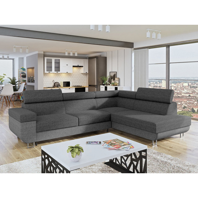 Sedacia súprava FAYA - šedá / svetlo šedá, pravý roh