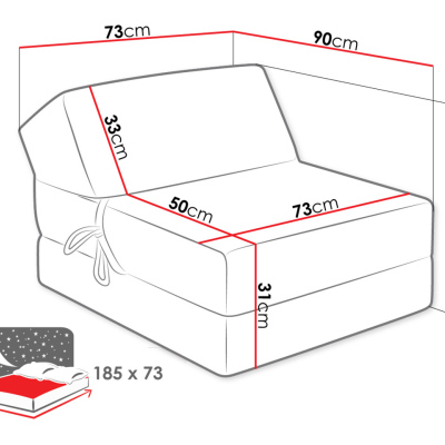 Rozkladacie kreslo OTTO - tmavo šedé