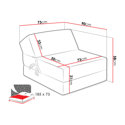 Rozkladacie kreslo OTTO - tmavo šedé