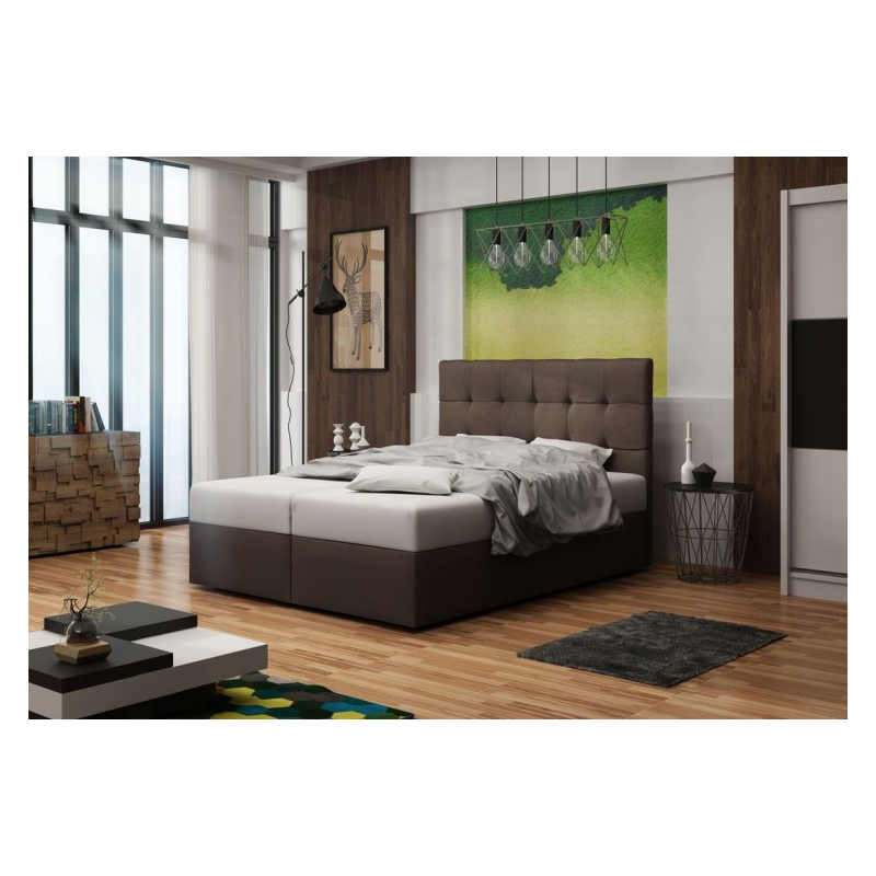 Čalúnená manželská posteľ DELILAH 2 160x200 - hnedá