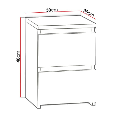 Nočný stolík BERYL M2 - biely
