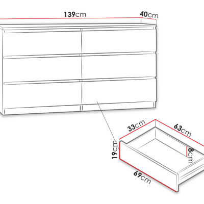 Komoda ESTELA M6 140 - biela