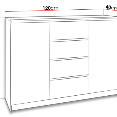 Kombinovaná komoda EMELY - biela