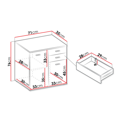 Kombinovaná komoda DHARMA 2 - biela