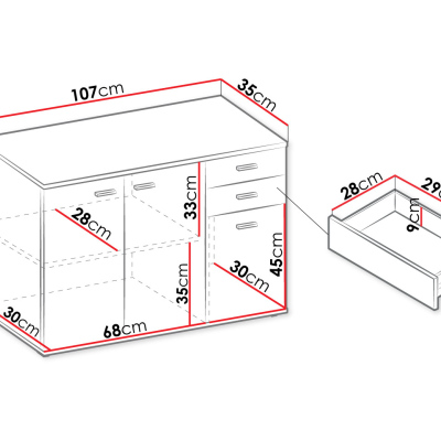 Kombinovaná komoda DHARMA 1 - biela
