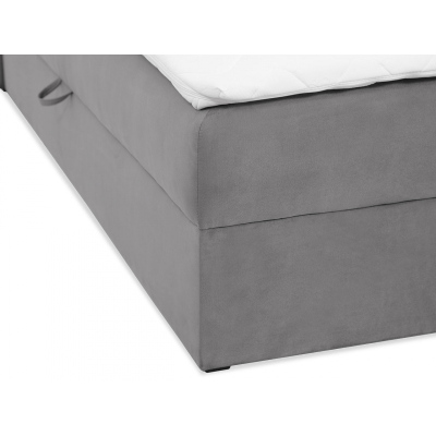 Boxspringová posteľ 160x200 CARMELA - šedá + topper ZDARMA