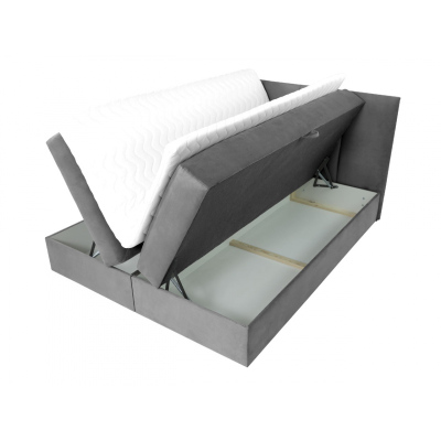 Boxspringová posteľ 180x200 CARMELA - šedá + topper ZDARMA