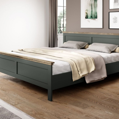 Moderná posteľ 180x200 EROL - zelená / dub lefkas
