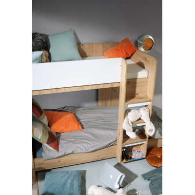 Multifunkčná posteľ SIDONIE 2 - dub artisan / biely mat