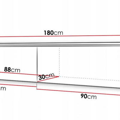 Televízna skrinka s LED osvetlením 180 cm WILLA D - betón