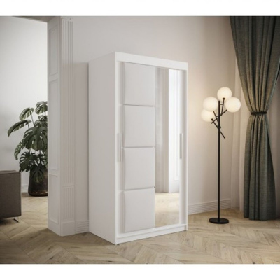 Šatníková skriňa s posuvnými dverami 100 cm TALIA - biela