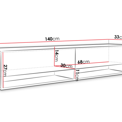 Televízny stolík 140 cm WILLA A - dub wotan