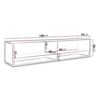 Televízny stolík 140 cm WILLA A - dub wotan