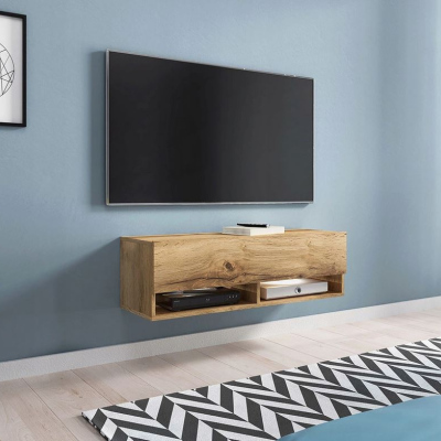 Televízny stolík s LED RGB osvetlením 100 cm WILLA A - dub wotan