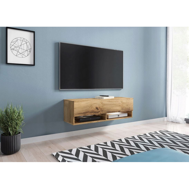 Televízny stolík s LED RGB osvetlením 100 cm WILLA A - dub wotan