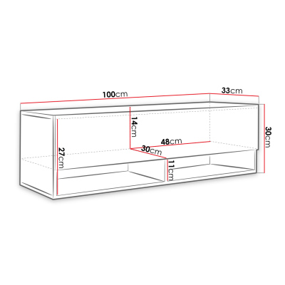 Televízny stolík 100 cm WILLA A - dub wotan